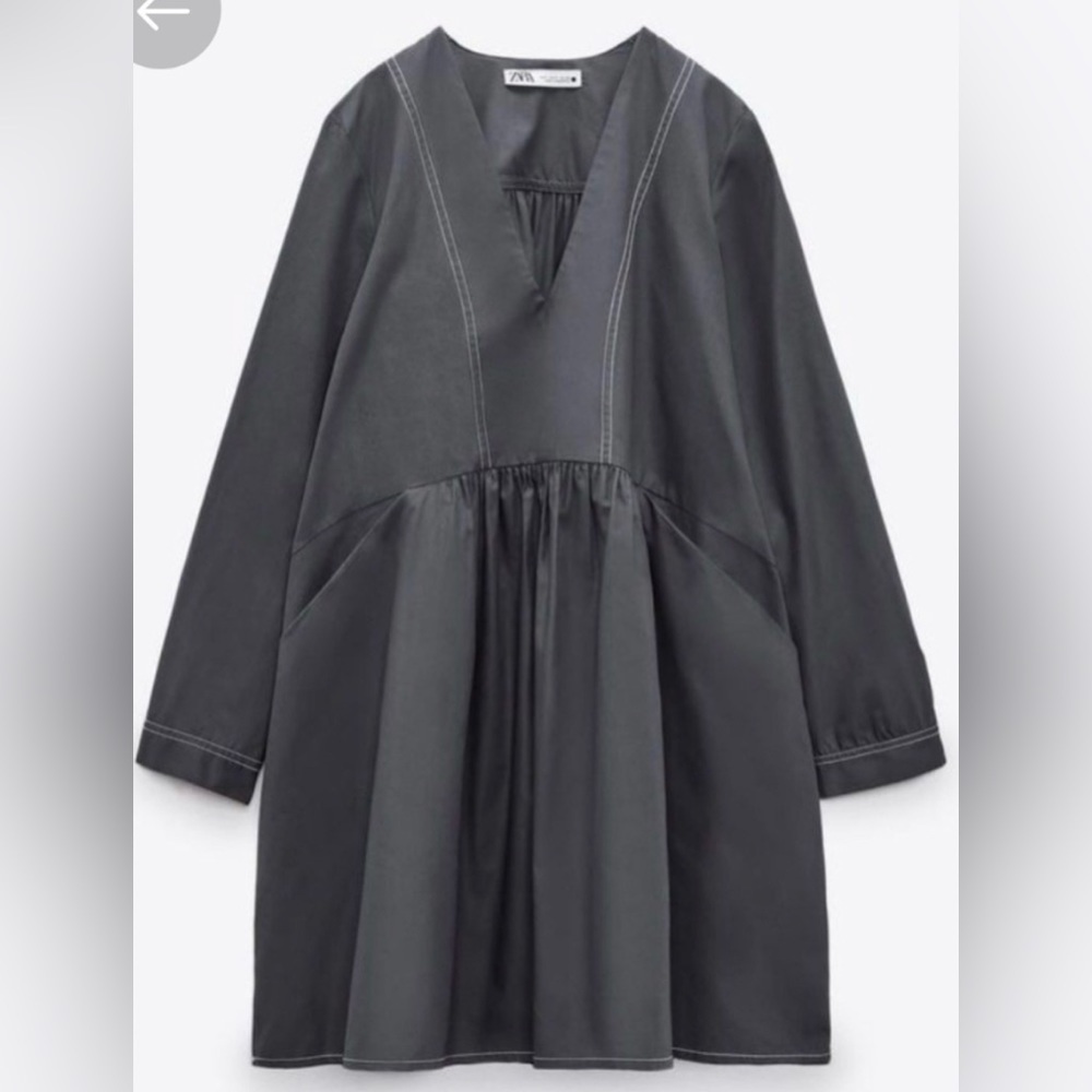 Zara The Dory dress, long sleeves 100% cotton size M, NWT - Picture 4 of 12